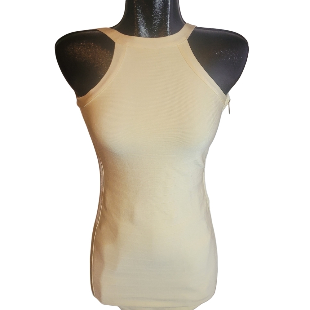Marciano Cream Escape Halter Bodycon Mini Dress Size M